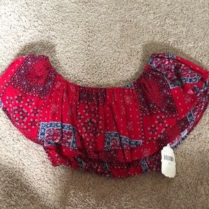 Off the shoulder crop top